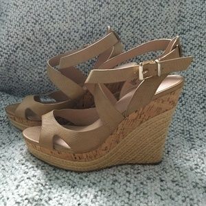 Genuine Leather Tan Wedges